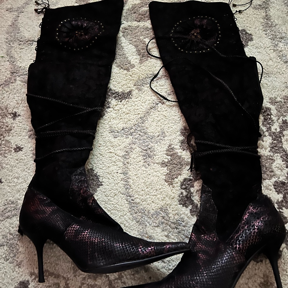 Beautiful and unique knee high boots
